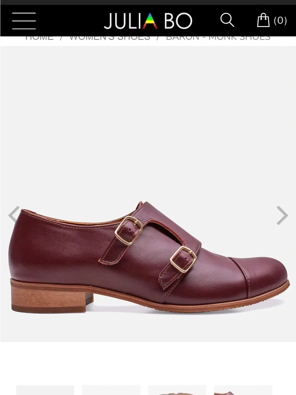 Julia Bo burgundy double buckle loafers “Baron Monk”